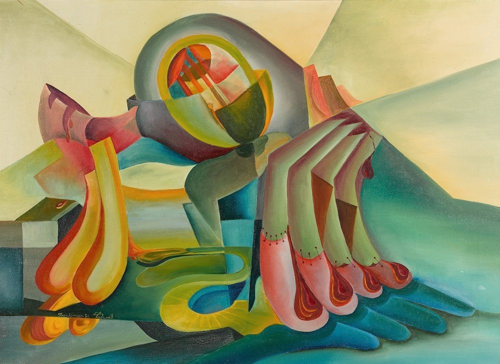 L'oeuvre de l'artiste Abdulrahman Al-Soliman, Untitled (1981), estimé entre 61 500 et 75 200 dollars. (Fourni)