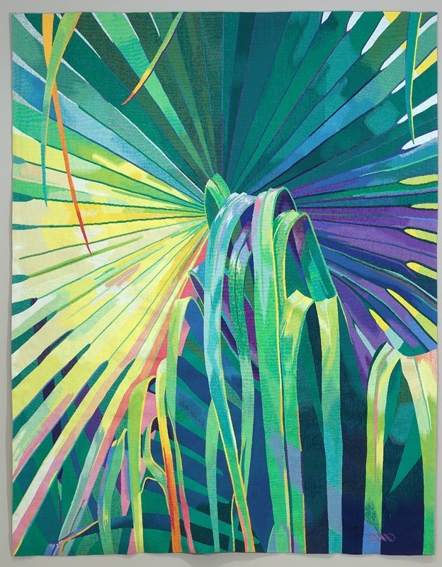 Sheila Hicks, Palm, 1985, laine, tapisserie tissée, 358,1 x 281,9 cm. (Here, Now / هنا، الآن , 3 octobre 2021 – 31 janvier 2022, miskartinstitute.org)