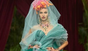 Le mannequin franco-saoudien Amira Al-Zuhair défile pour Dolce & Gabbana